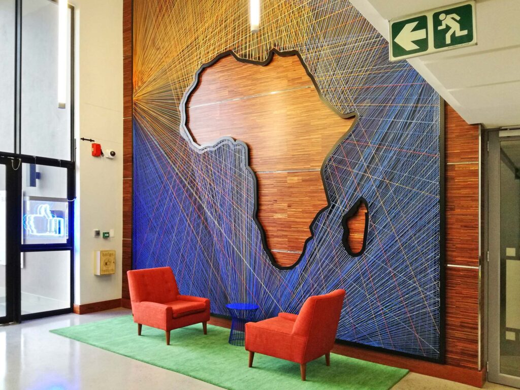 Facebook reception area design with creative decor
