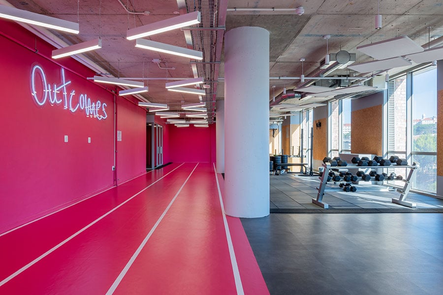 2U international tech company modern wellness center design ad construction for healthy employees
