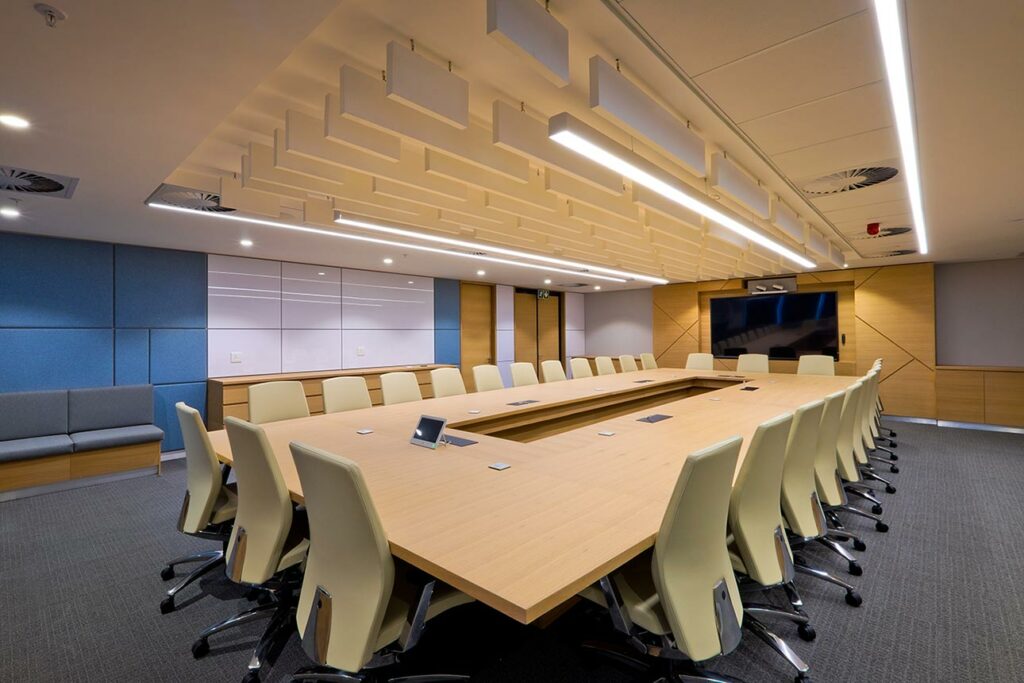 citibank international office with large audiovisual board room