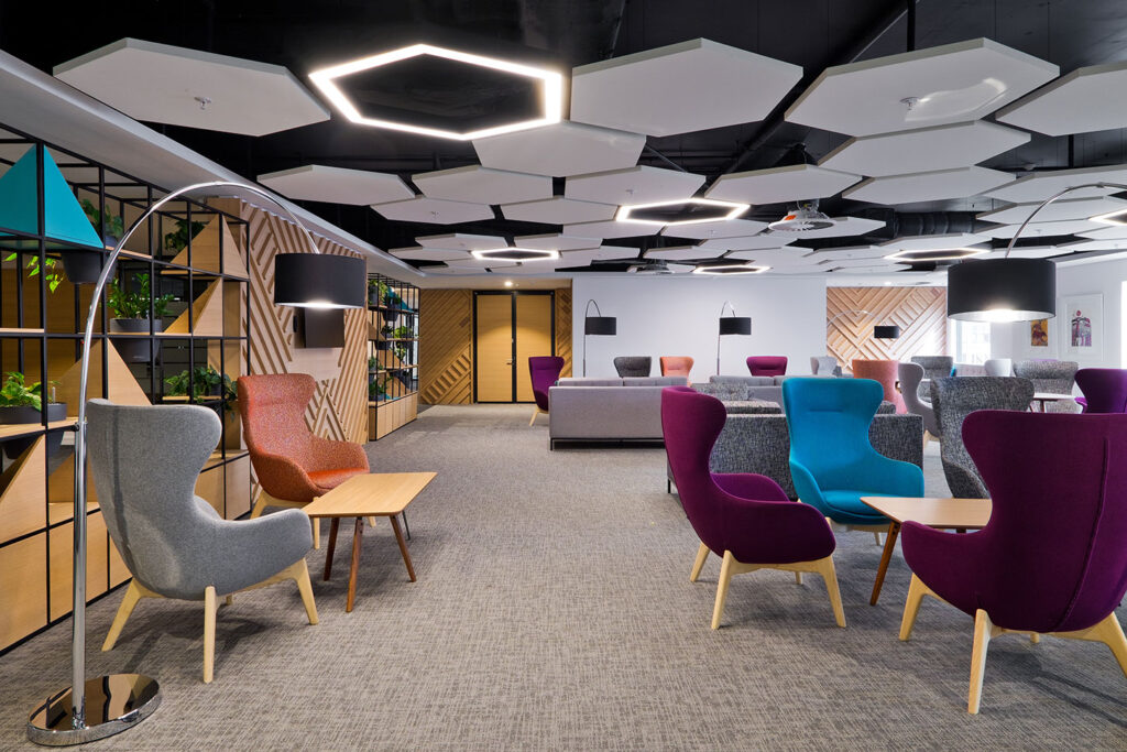 citibank international office with modern colorful furniture