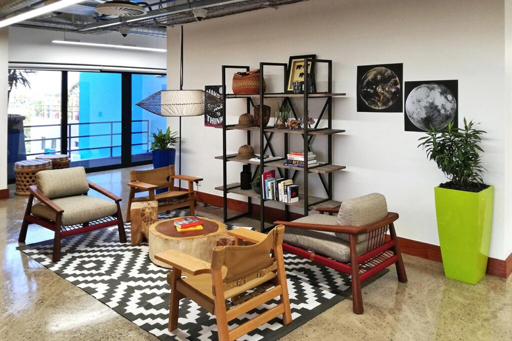 Facebook Office refurbishment with casual and creative breakaway area interior design and decor