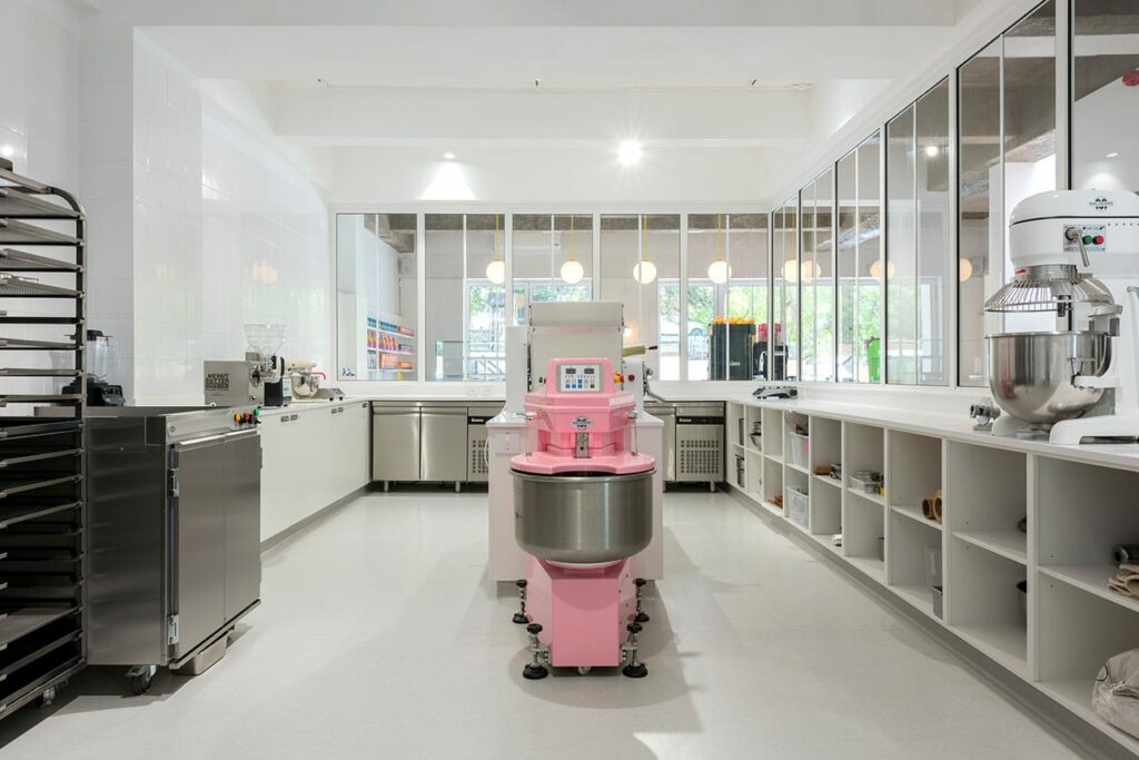 The kitchen was a key focus for this retail interior design