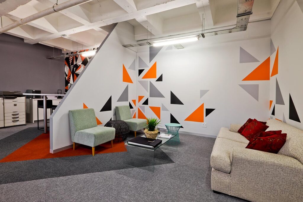 Oxfam head office reception area modern interior design and furniture