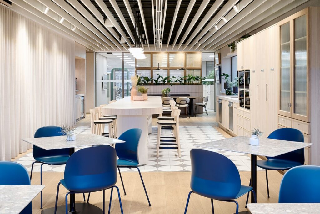 Image of office seating small open meeting areas