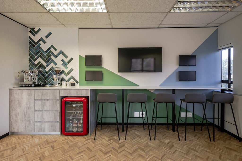 Kitchenette interior with wall feature