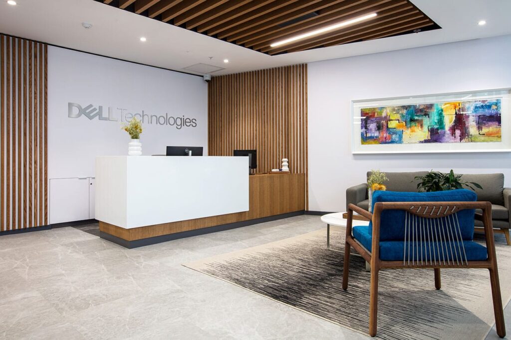 Dell commercial Office Interior Design reception area design and build