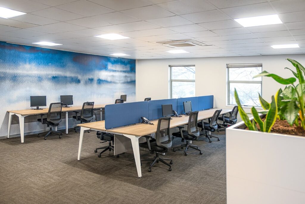 Sanlam commercial office modern workspace design and fit-out with ergonomic chairs