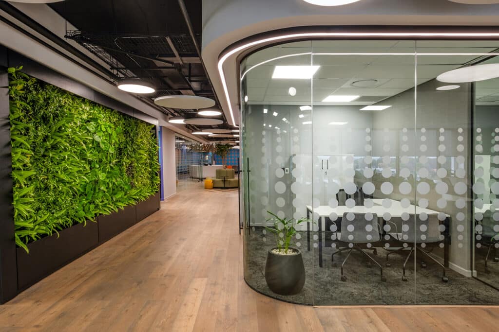 commercial office space green wall