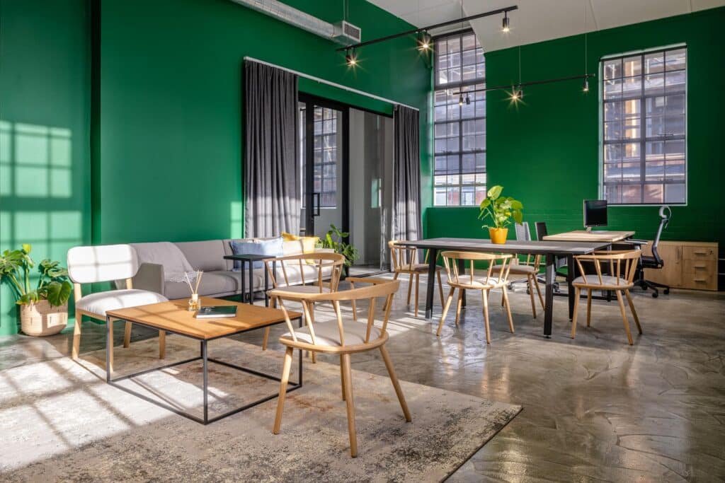 Cost Certified modern commercial office space design with focus areas and decor