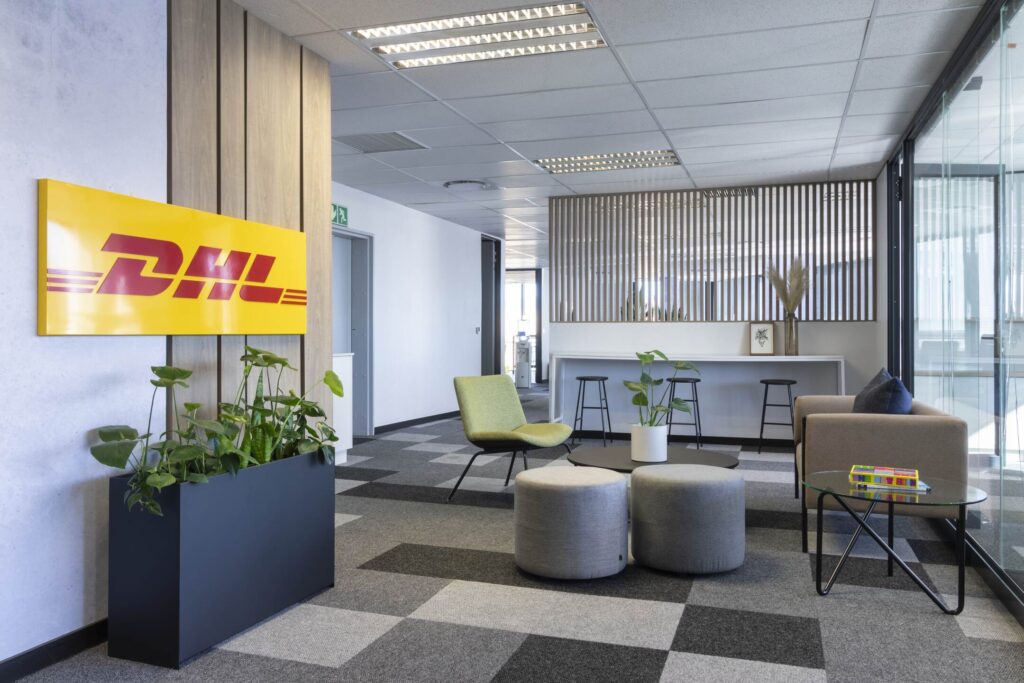 Dhl commercial office branded interior design refurbishment