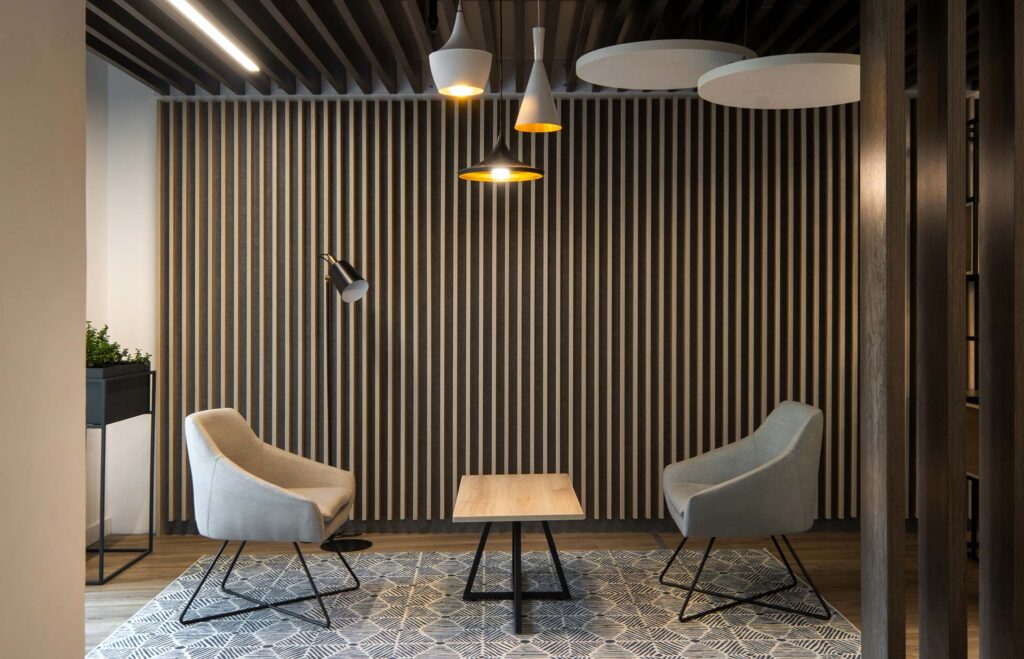 BMW commercial office fitout casual meeting area