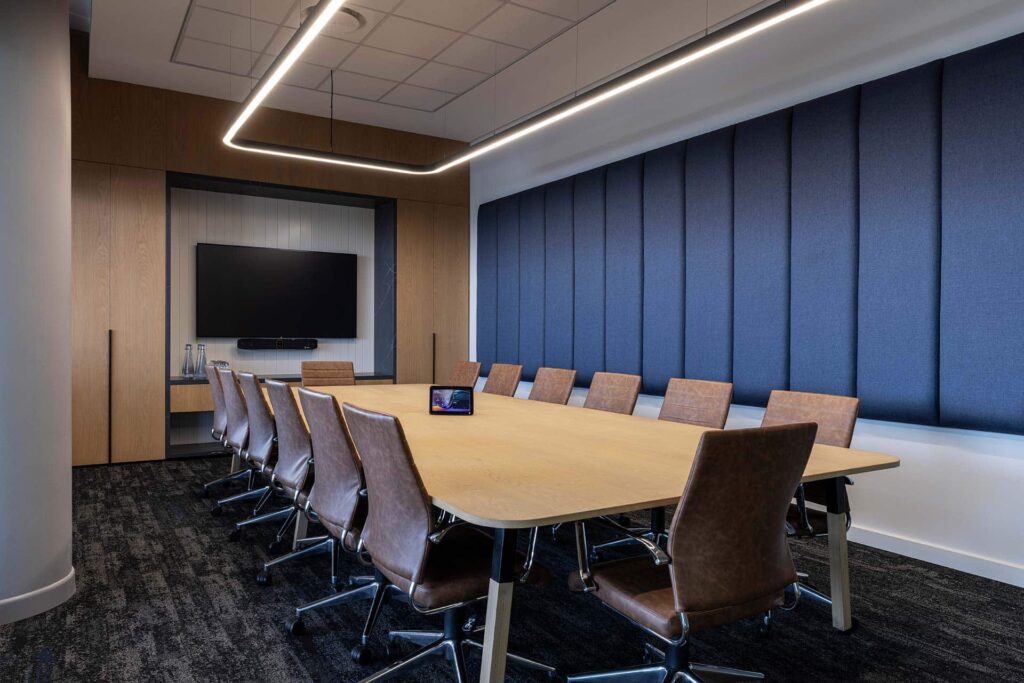 Pinsent Masons commercial law offices hi-tech and modern boardroom fit-out