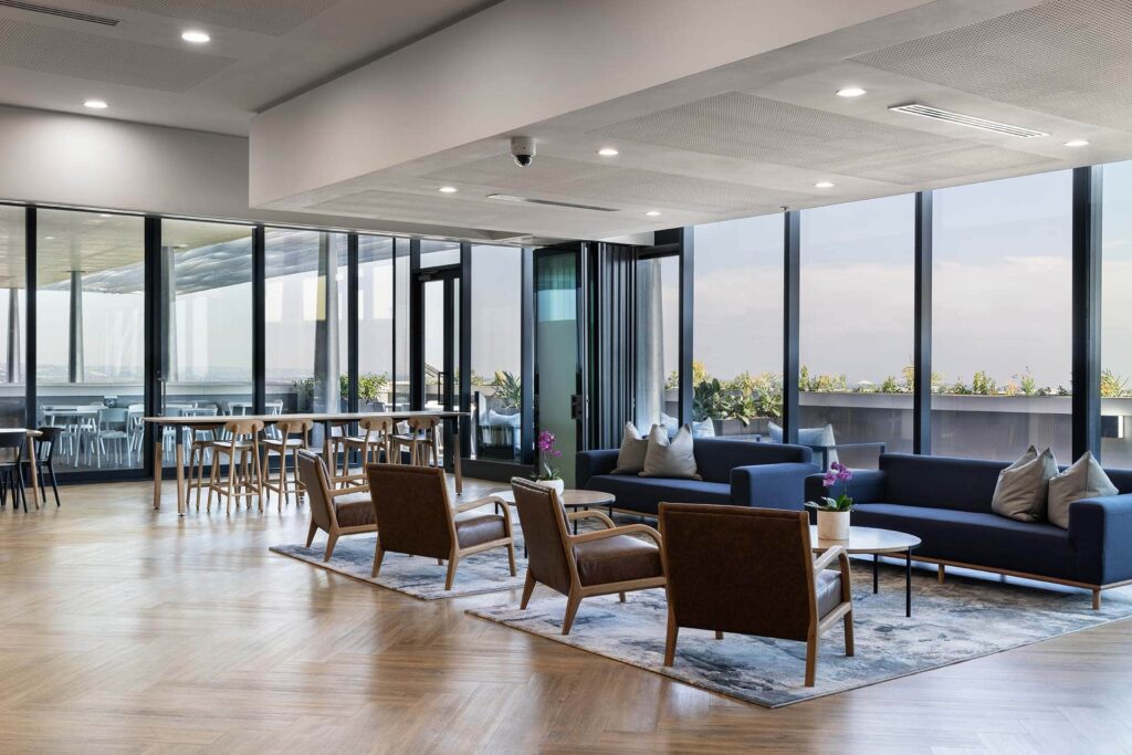 Pinsent Masons modern law offices with flexible workspace seating area design and build