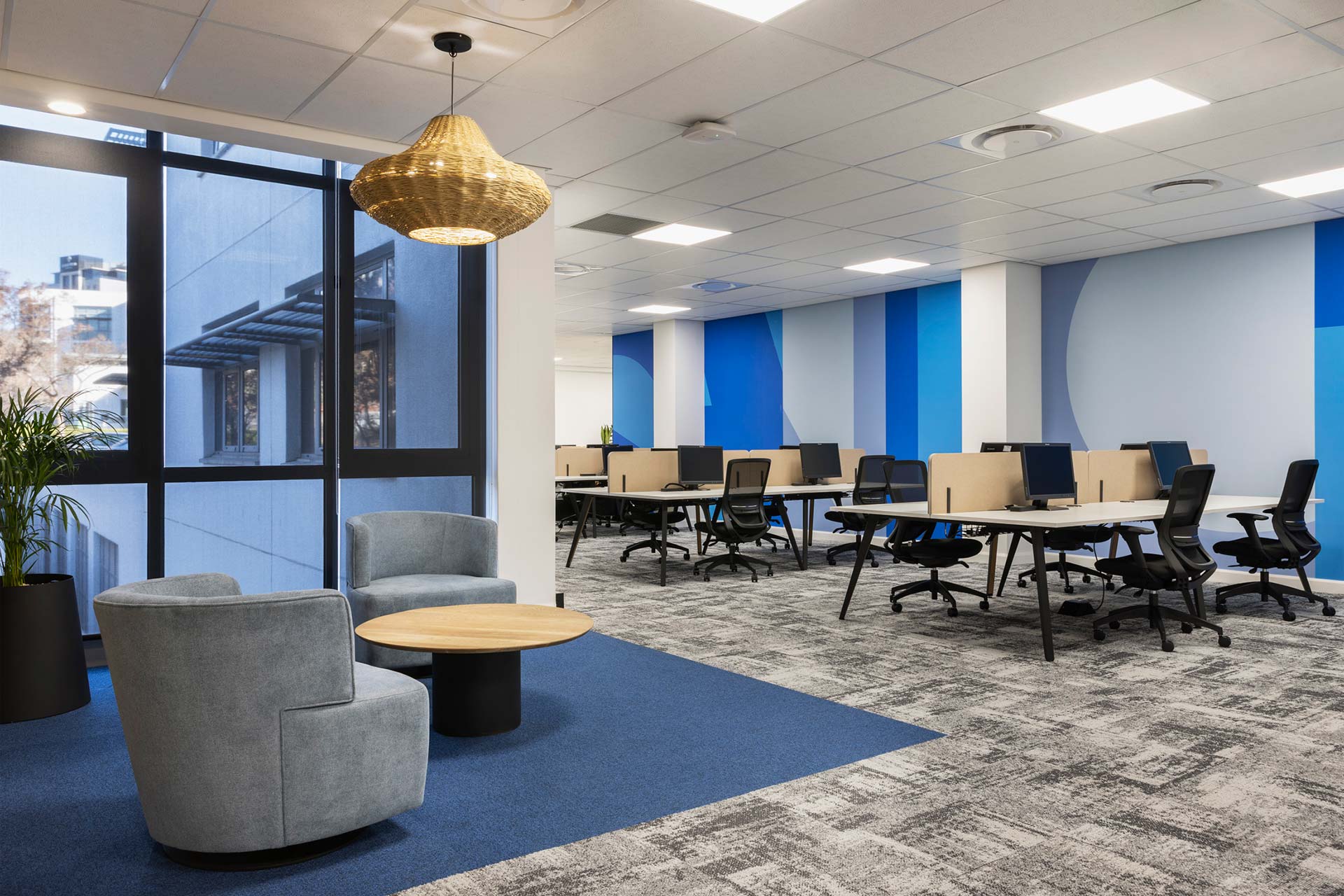 Turnkey office fit-out by Trend Group — completed commercial workspace.