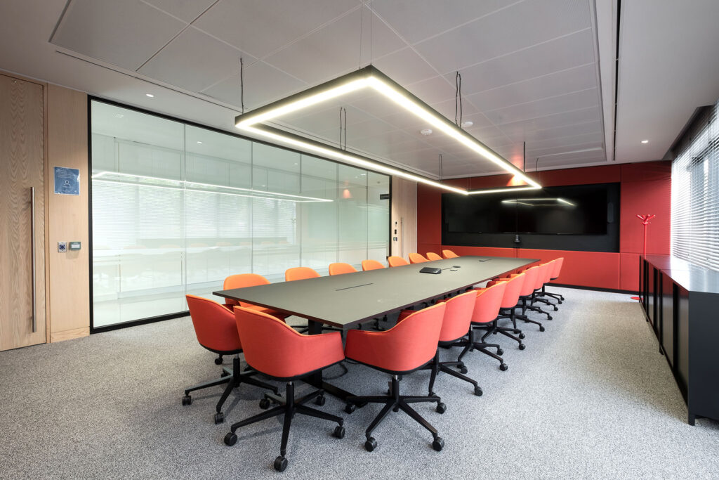Telecommunications Global Company boardroom interior design and build