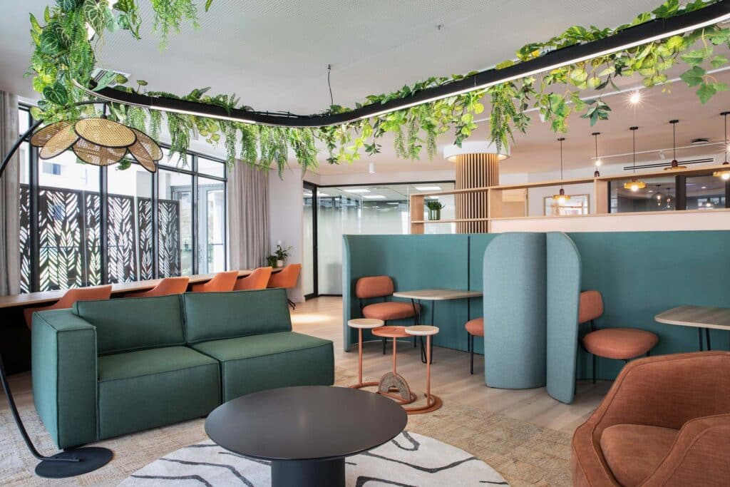 commercial hybrid office interiors and sustainable furniture