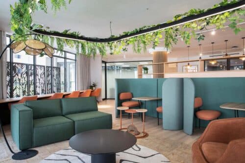 commercial hybrid office interiors and sustainable furniture