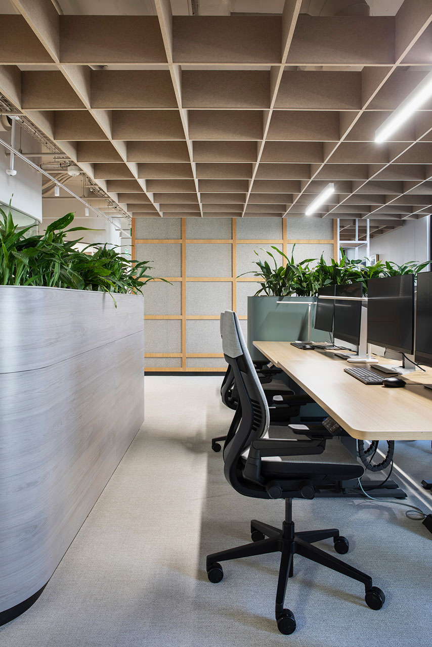 Calm neutral colours for neuro-diverse employees so they remain focused and calm in the workplace