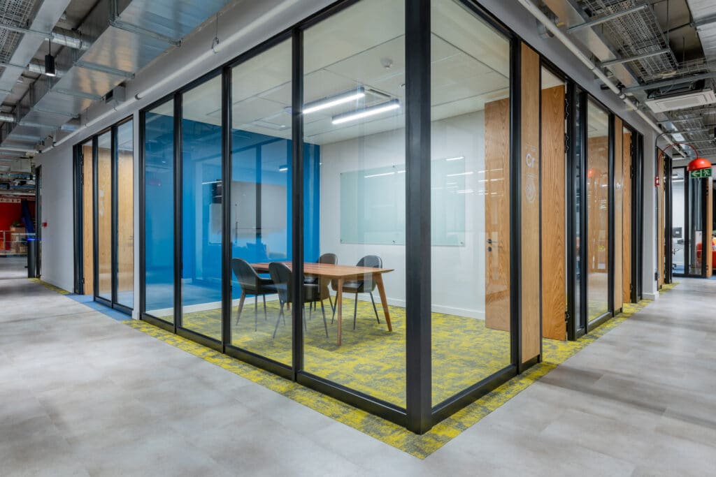 Glass corner office