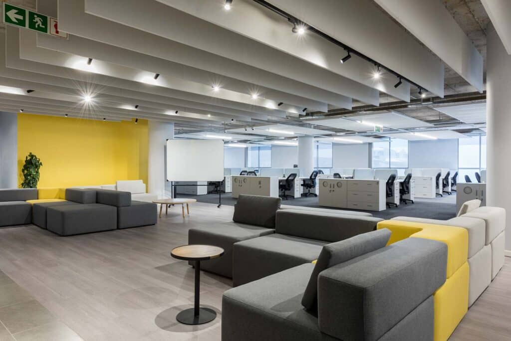 An example of a large global fit-out with multiple workspaces including furniture solutions