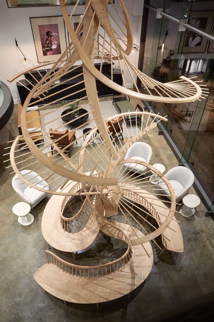 Sustainable materials used in a commercial office fit-out and construction for a global financial business