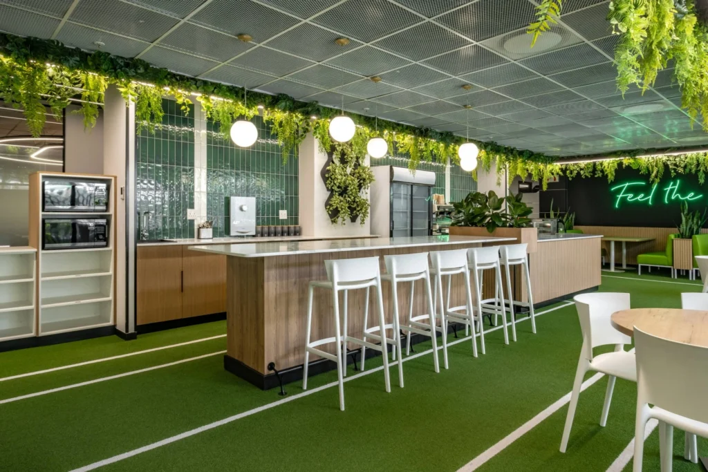 Private Digital Services Client - Johannesburg: Commercial refurbishment featuring a bar and custom grass flooring.